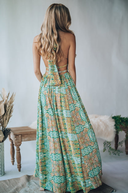 Virgin Islands Maxi Dress (Green) FINAL SALE