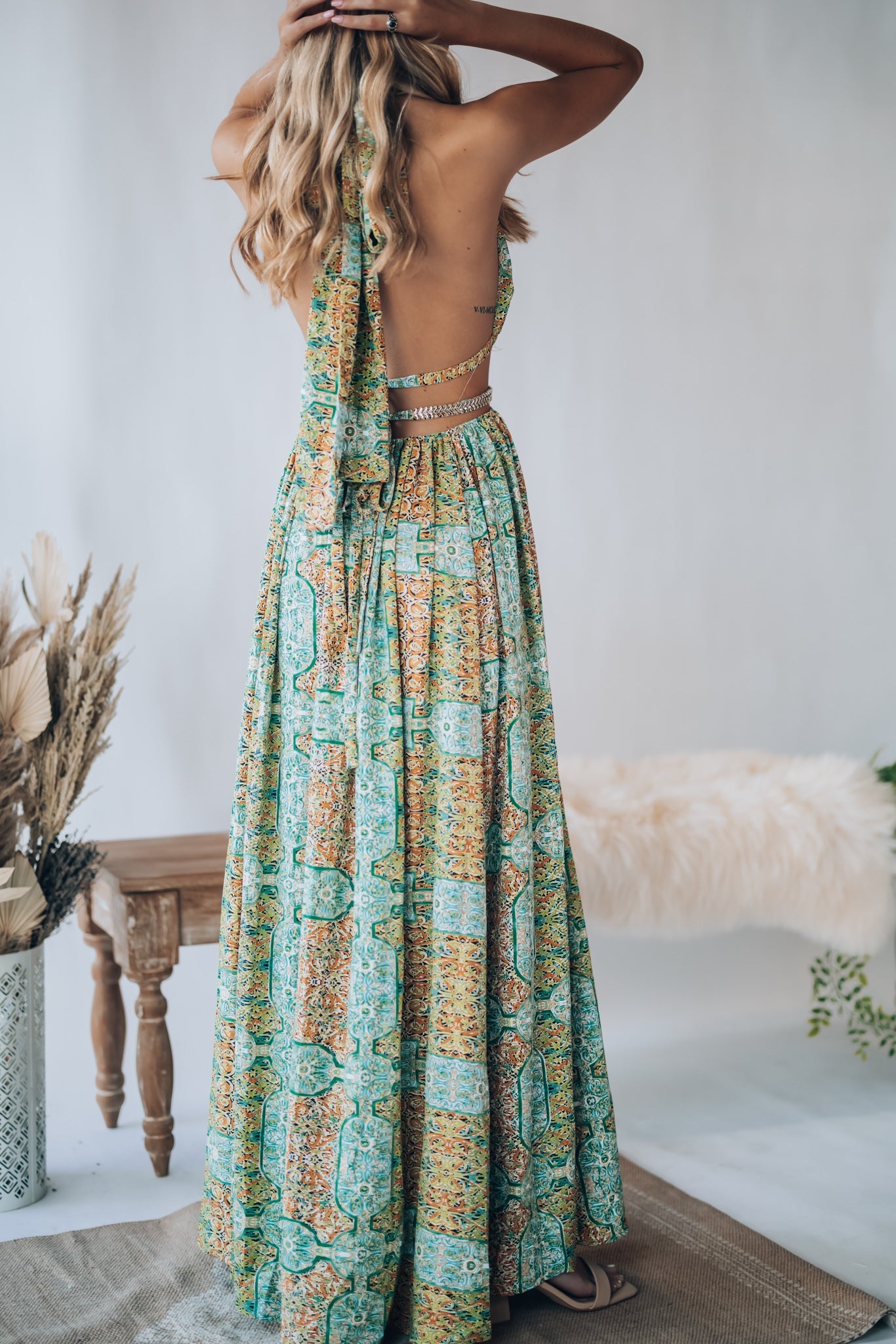 Virgin Islands Maxi Dress (Green) FINAL SALE