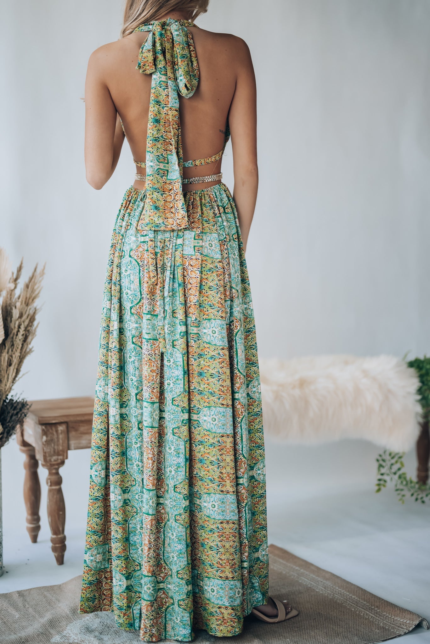 Virgin Islands Maxi Dress (Green) FINAL SALE