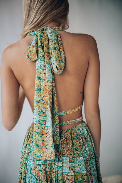 Virgin Islands Maxi Dress (Green) FINAL SALE