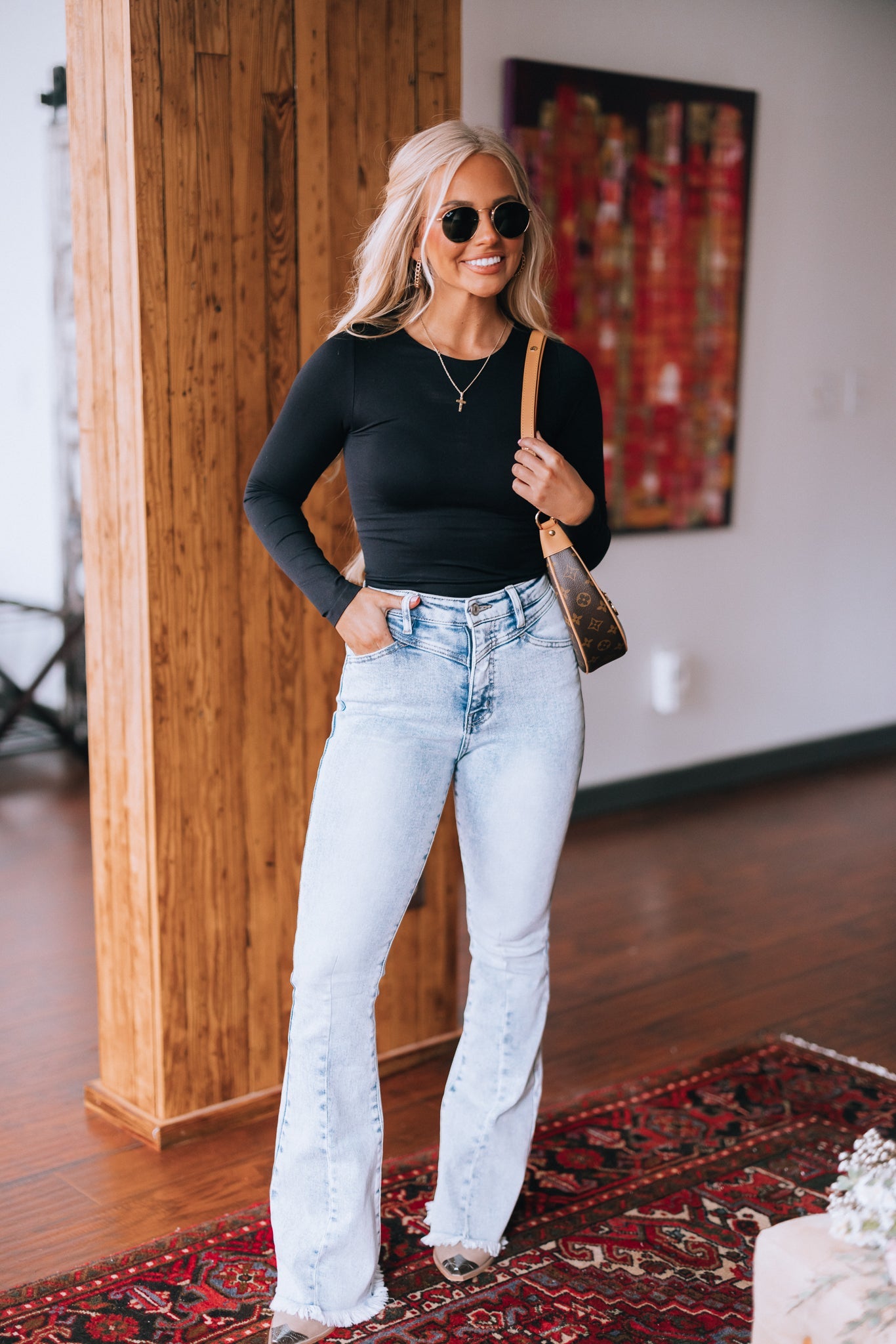 Josie Seamless Long Sleeve Top (Black)