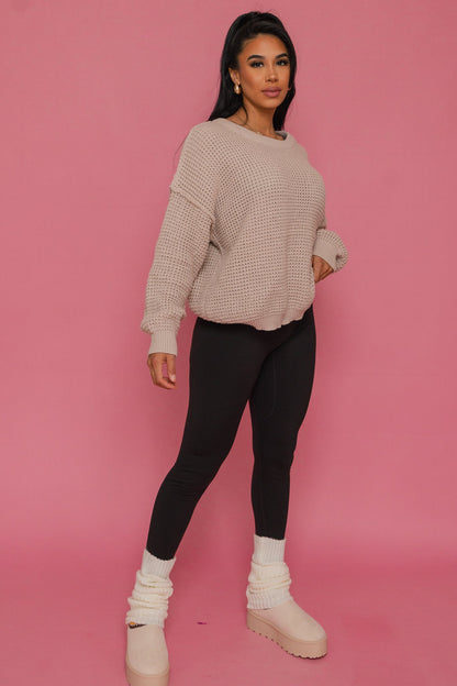 Hang Out Waffle Knit Sweater
