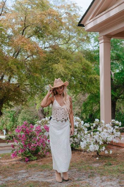 Ditsy Cowgirl Floral Midi Skirt