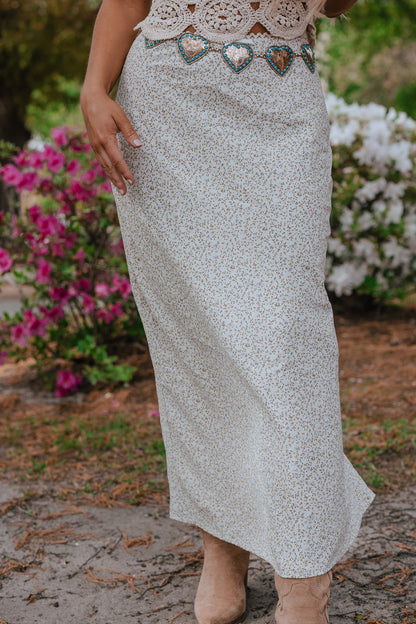 Ditsy Cowgirl Floral Midi Skirt