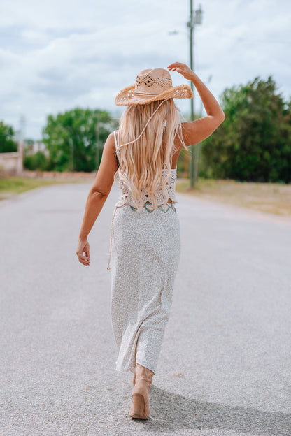 Ditsy Cowgirl Floral Midi Skirt