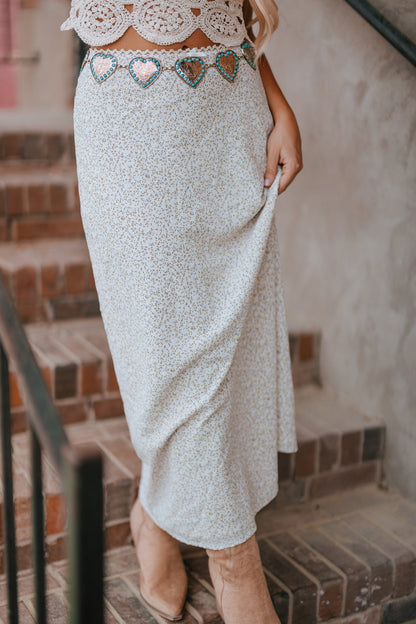 Ditsy Cowgirl Floral Midi Skirt