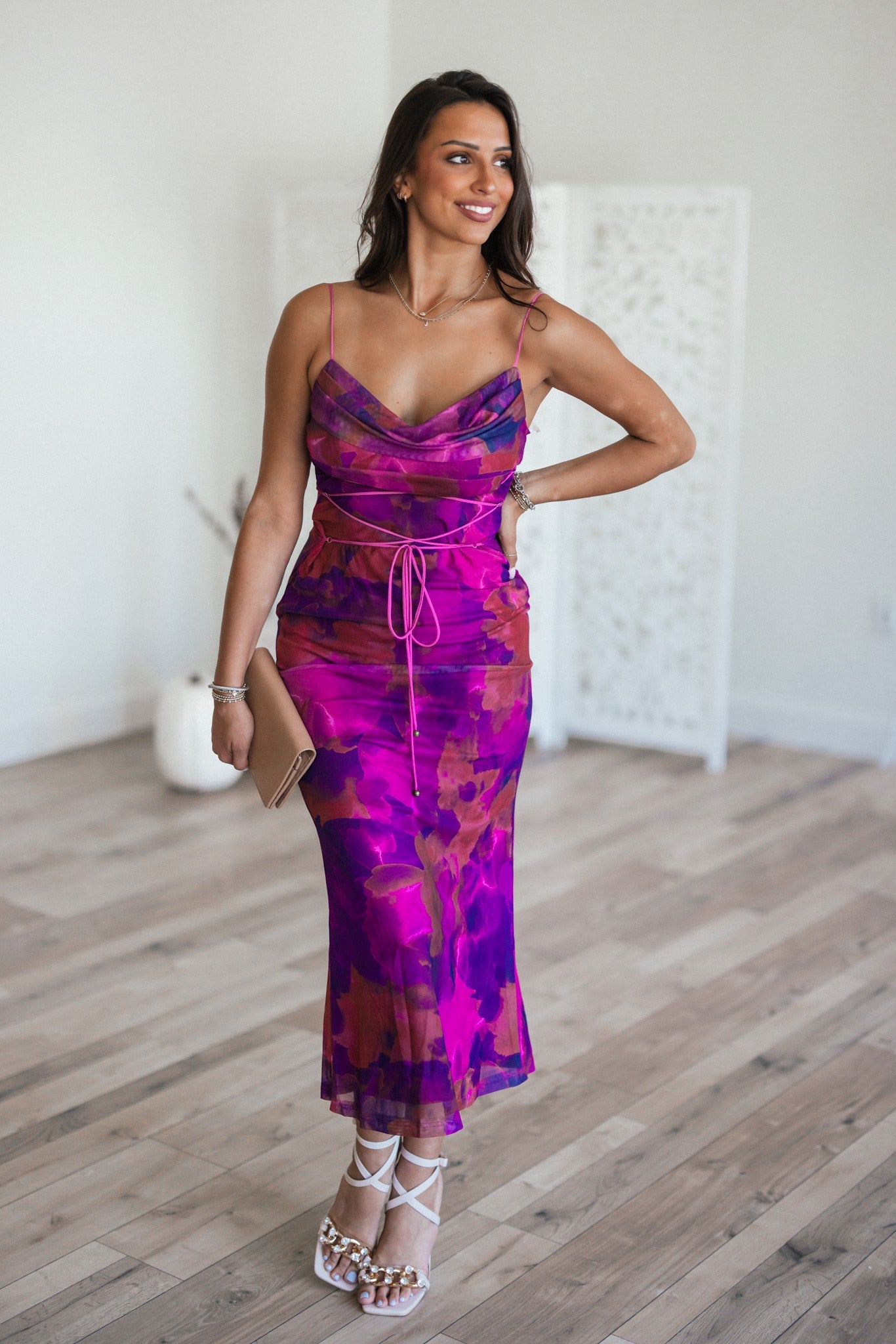 Seeing Red Floral Midi Dress FINAL SALE