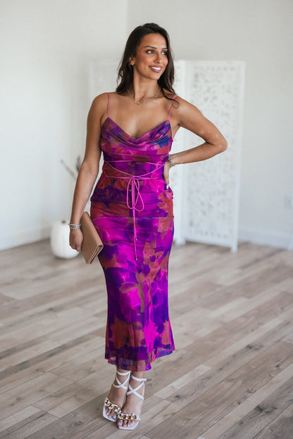 Seeing Red Floral Midi Dress FINAL SALE