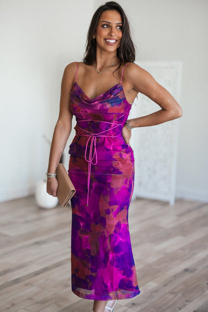Seeing Red Floral Midi Dress FINAL SALE
