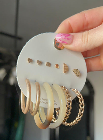 Chained Hoop Earring Set FINAL SALE