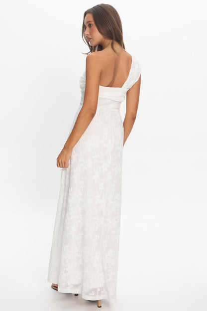 Azure Sun Drop Waist Maxi Dress Lace Off White