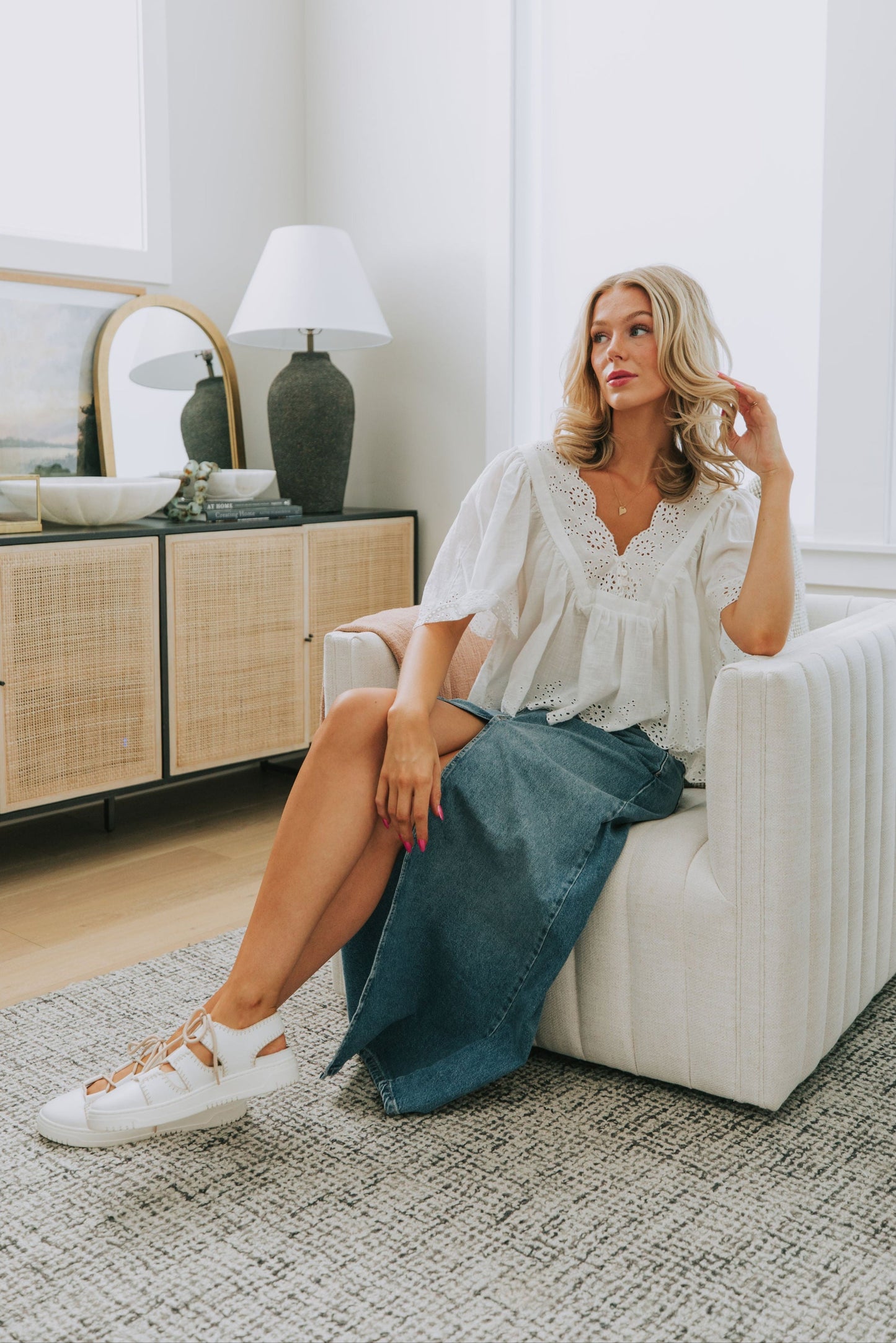 FREE PEOPLE - Costa Eyelet Top