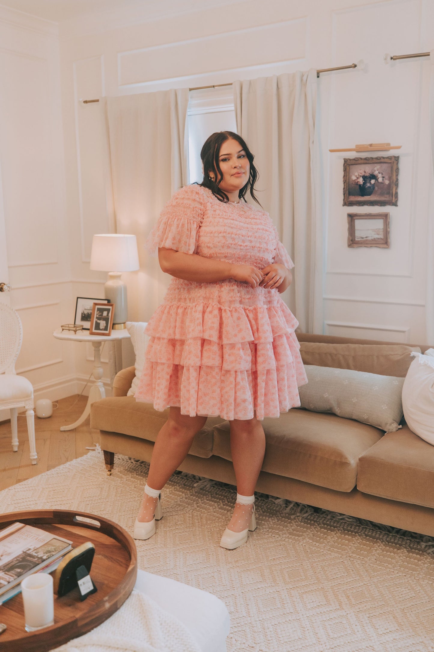 EXCLUSIVE - Cherry Blossom Ripple Dress