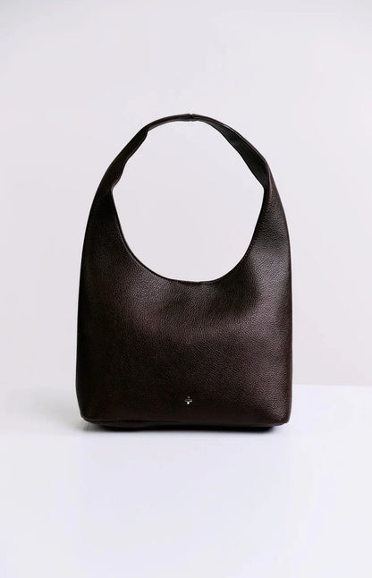 Peta & Jain Jenni Chocolate Pebbled Studded PU Bag