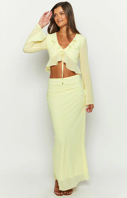 Rarmi Yellow Maxi Skirt