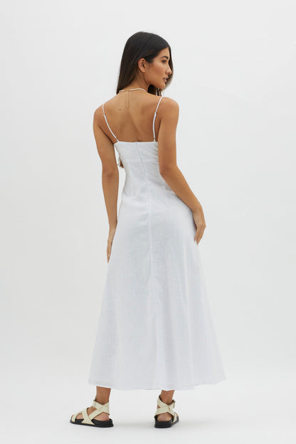 Be Yourself Keyhole Bust Maxi Dress White