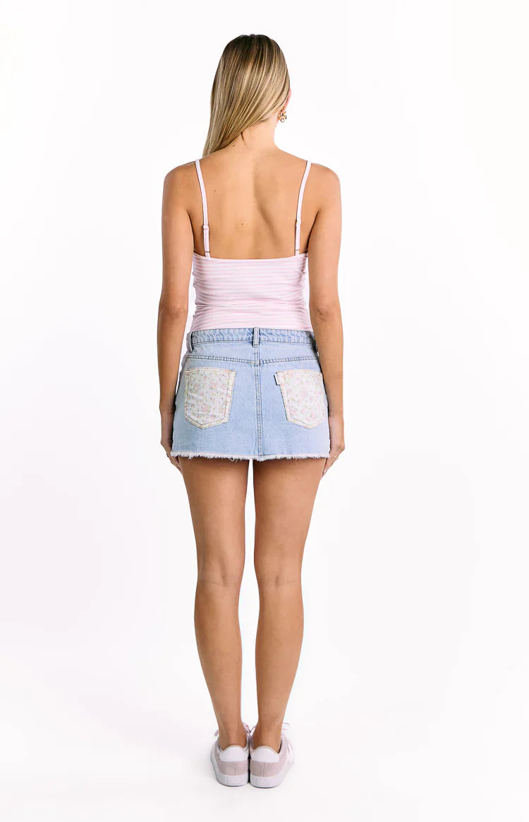 Sweetie White and Pink Stripe Top