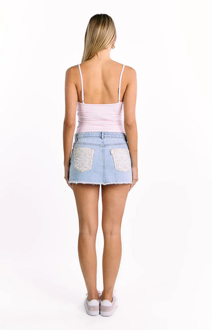 Sweetie White and Pink Stripe Top