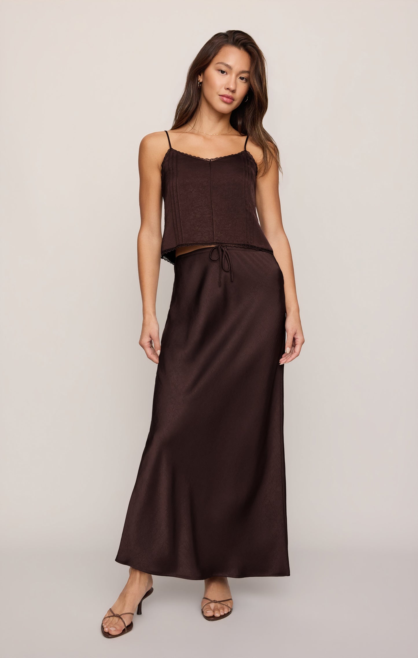 Viva Satin Midi Skirt