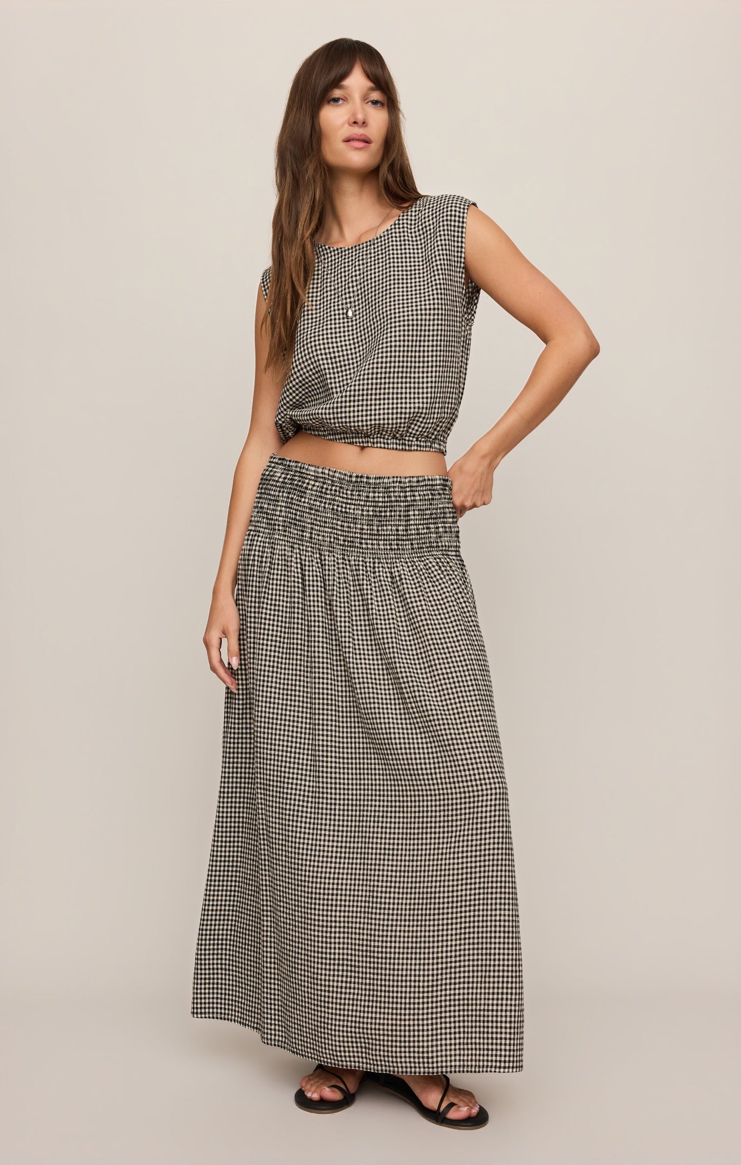 Brooke Gingham Maxi Skirt