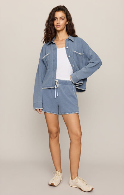 Hunter Whipstitch Knit Denim Short