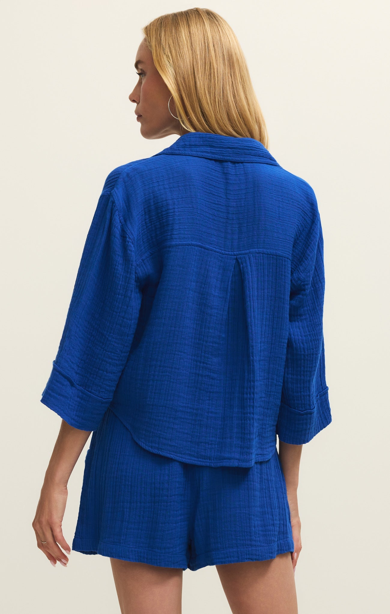 Helena Airy Gauze Button Up