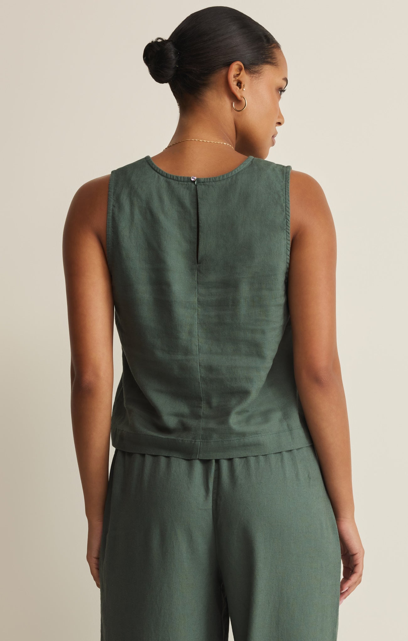 Sloane Linen Cropped Tank