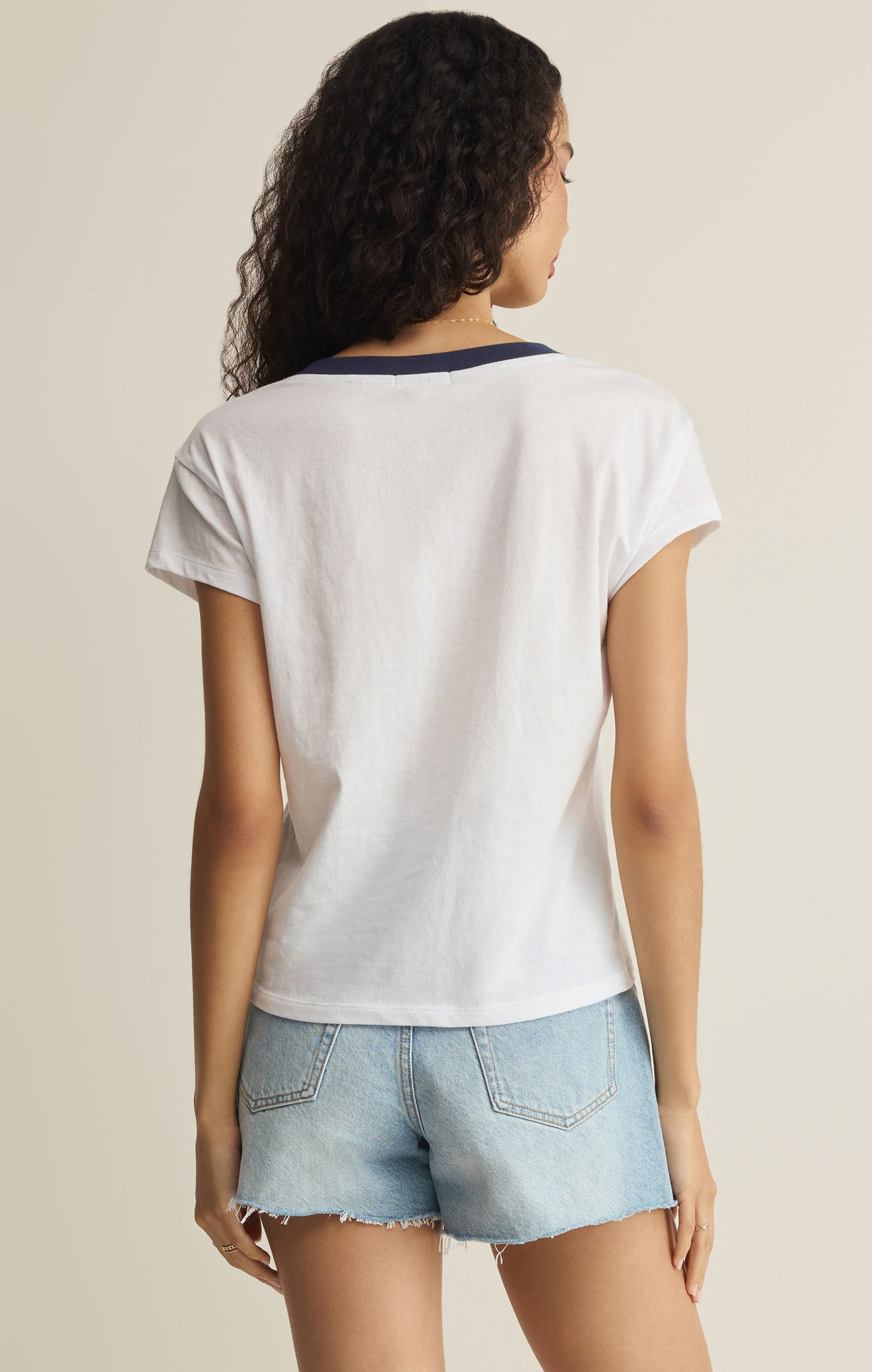 Modern Contrast V-Neck Tee