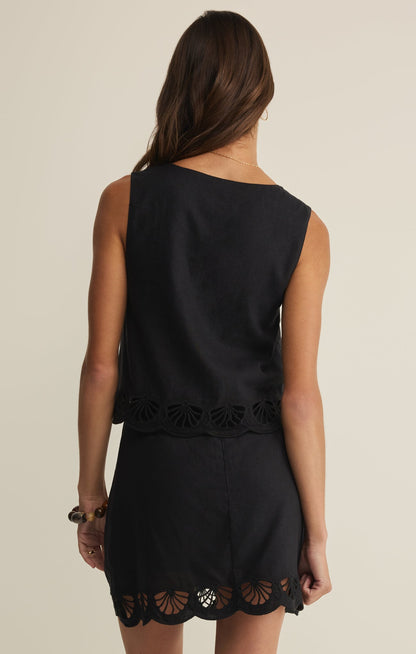 Charlene Embroidered Linen Top