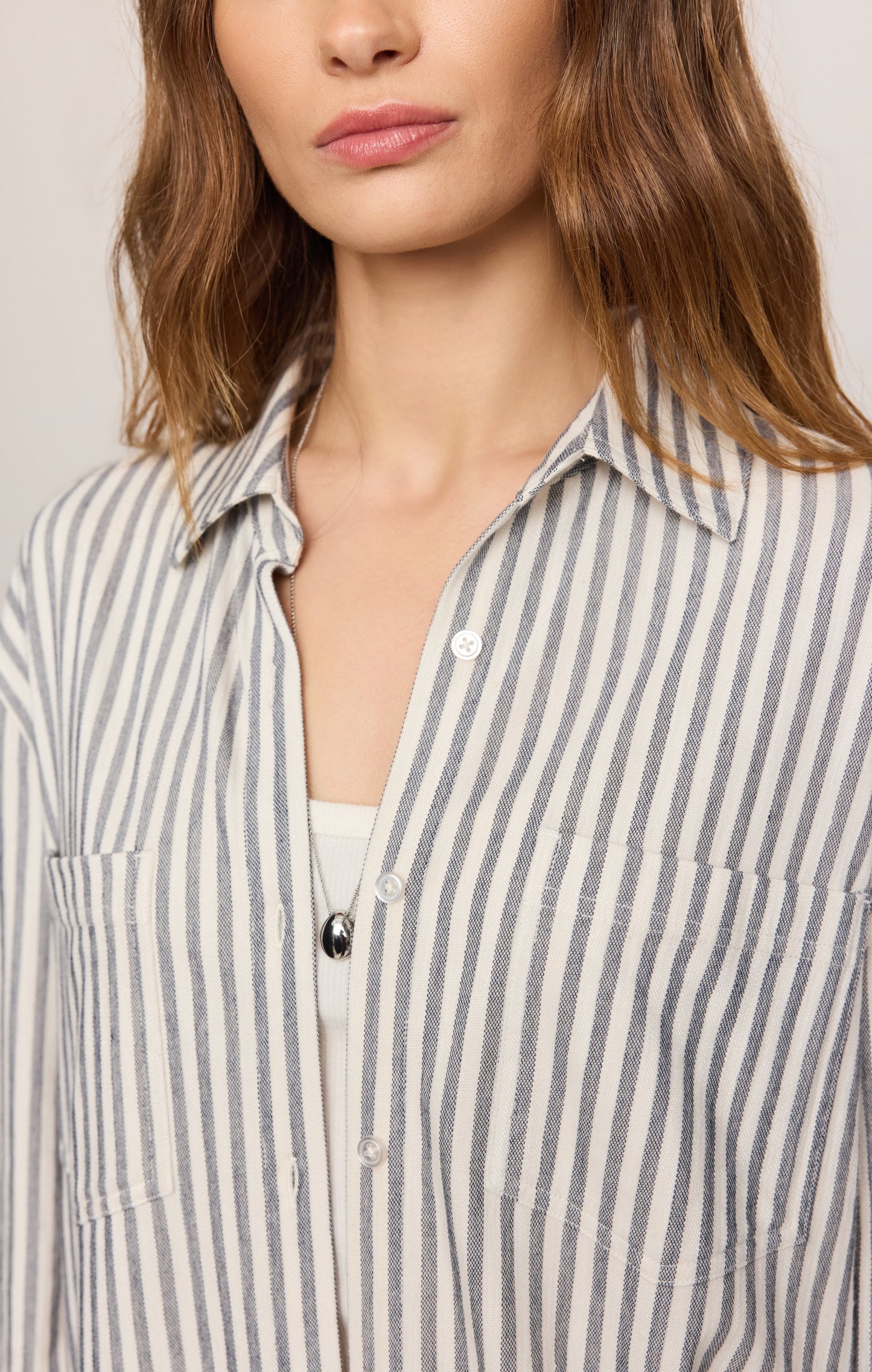 Reese Button Up Stripe Top