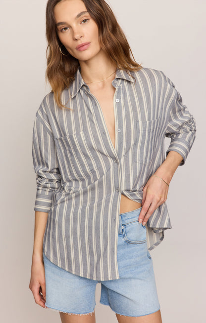 Reese Button Up Stripe Top