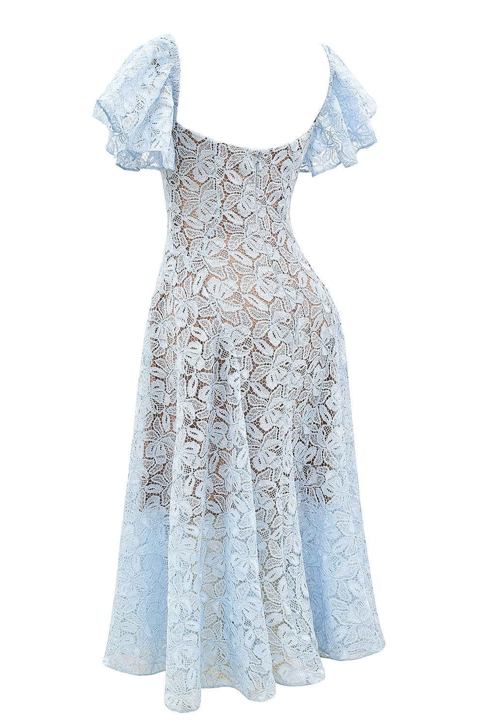 bluebell floral lace midi dress