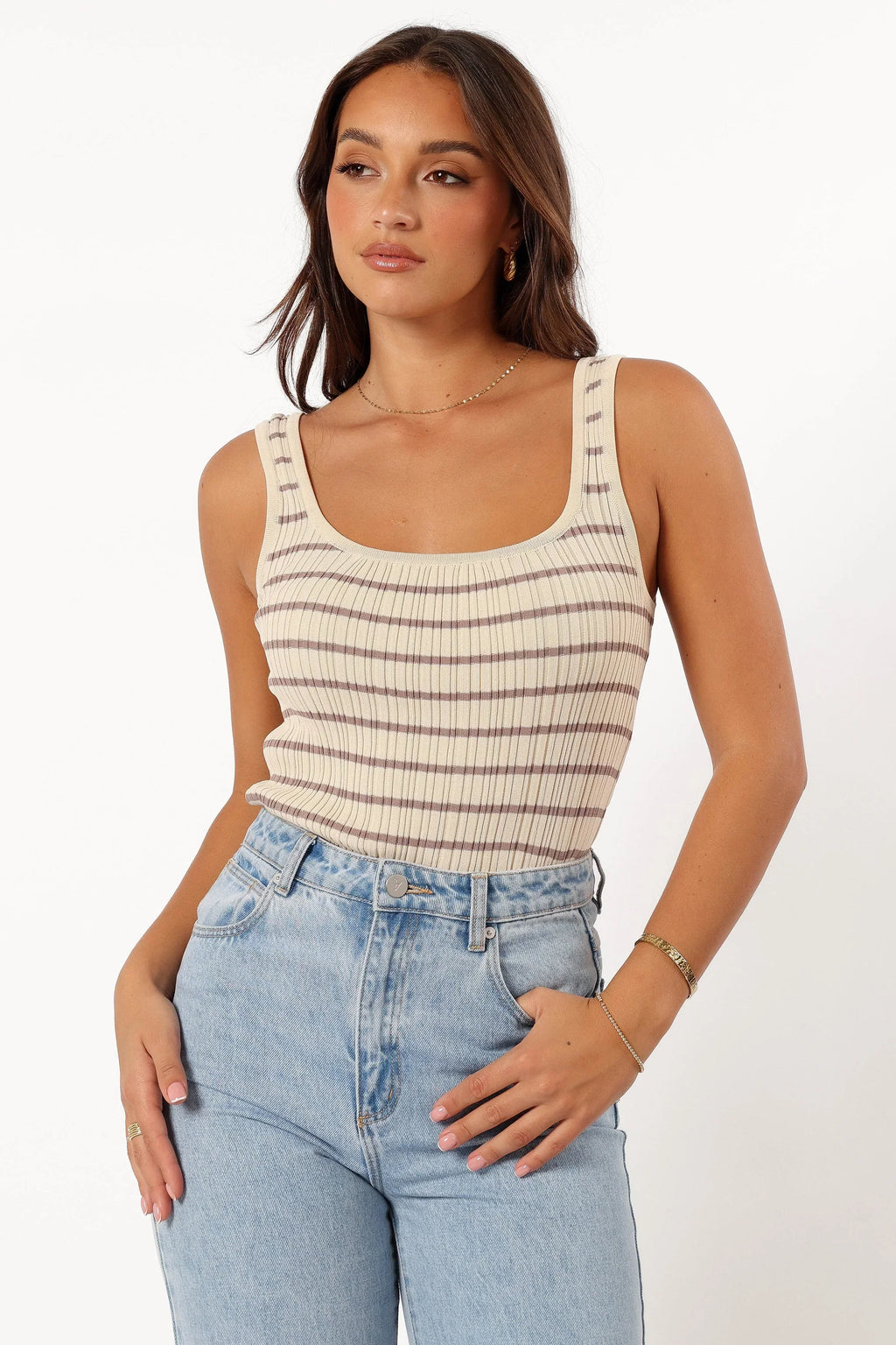 Milla Knit Top - Cream Mocha