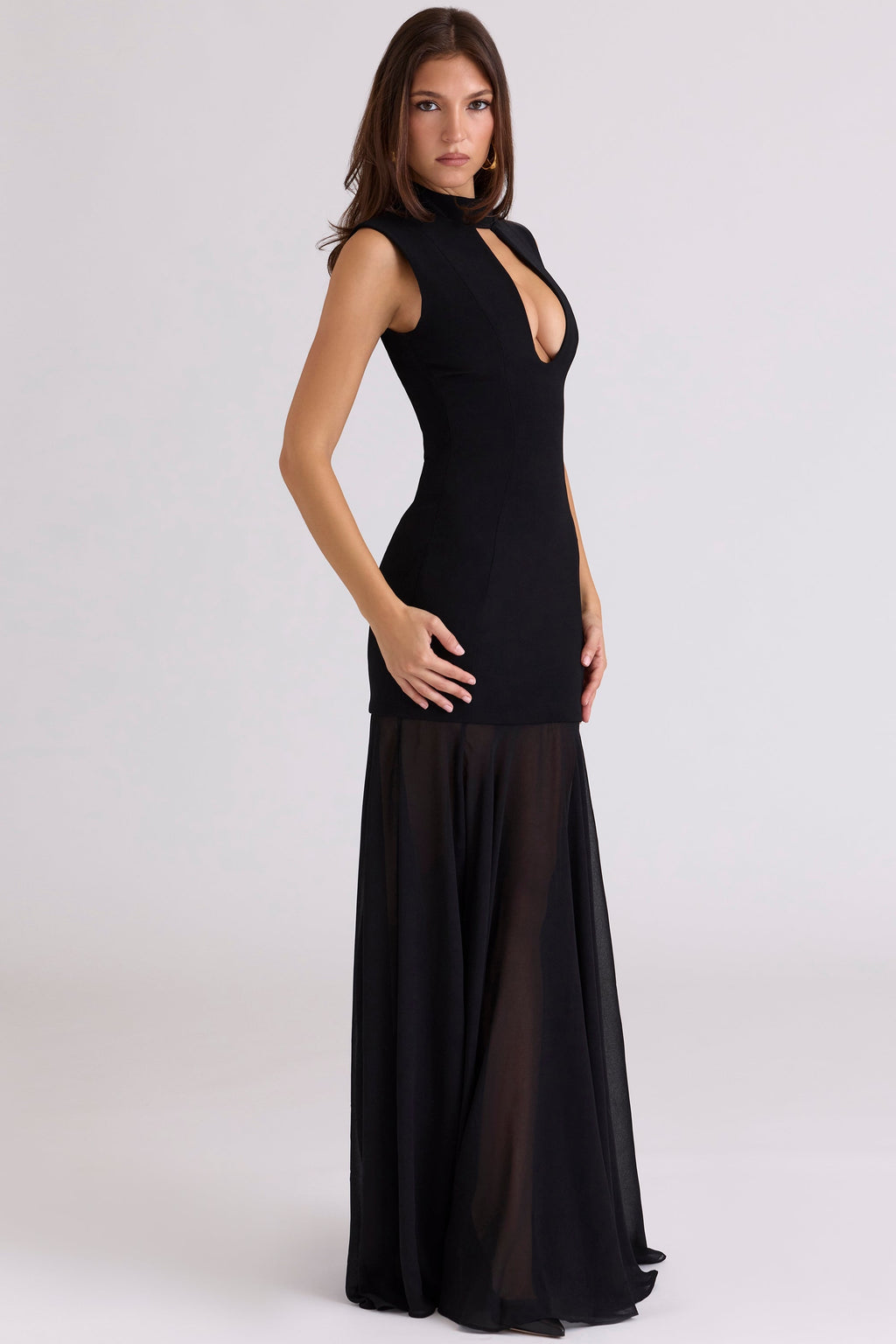 black keyhole maxi dress