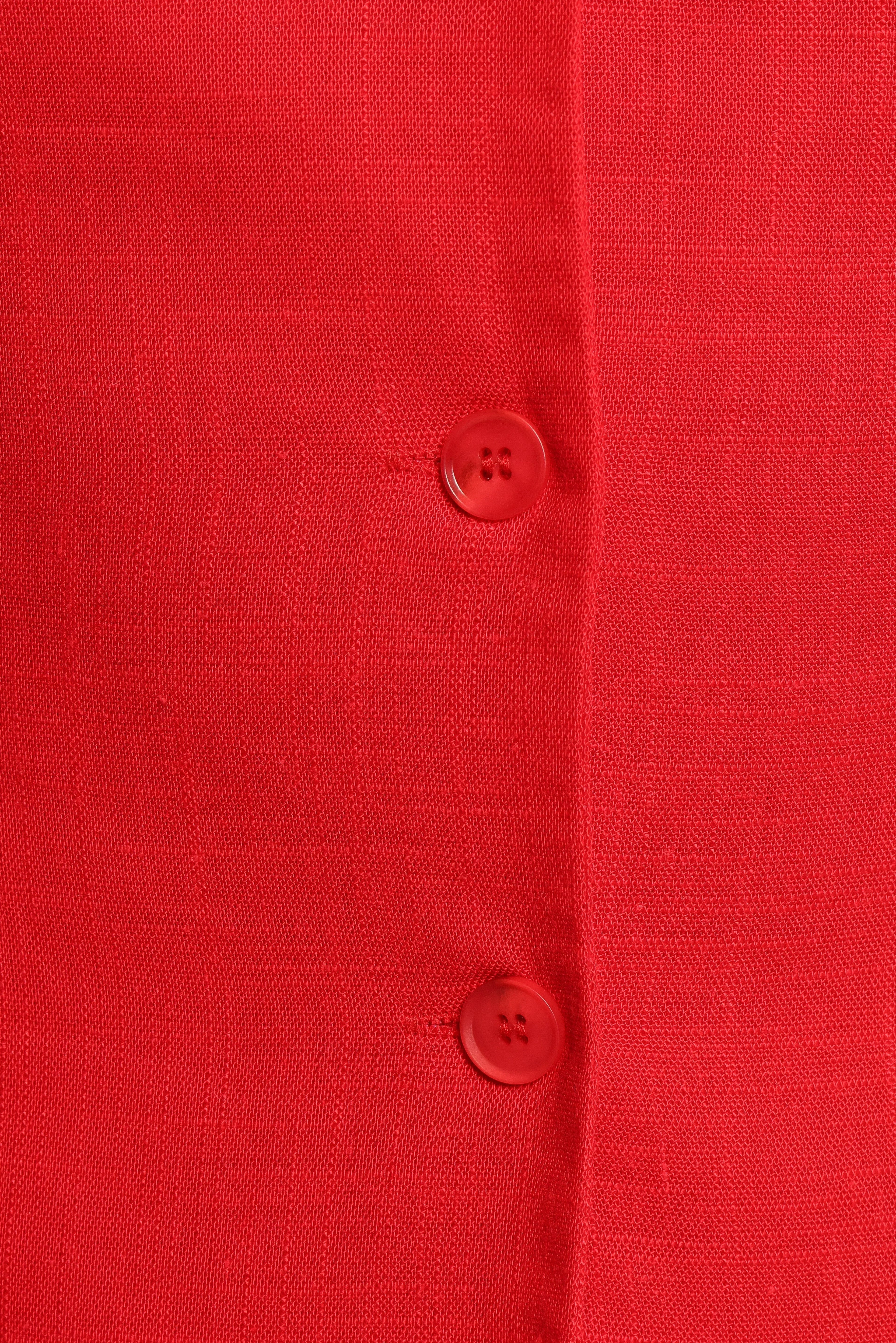 Amia Linen Blend Vest Top - Red