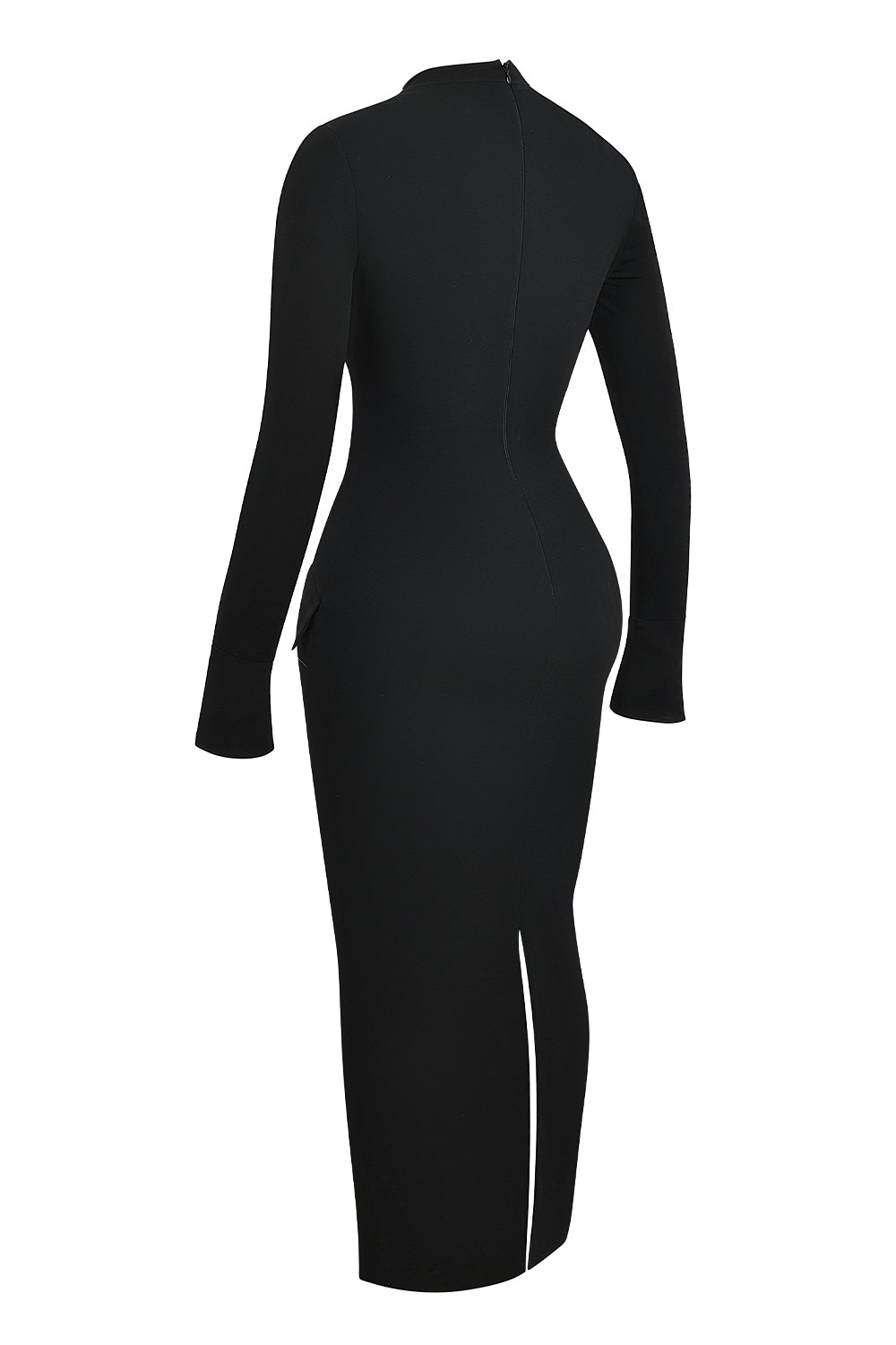 black turtleneck maxi dress