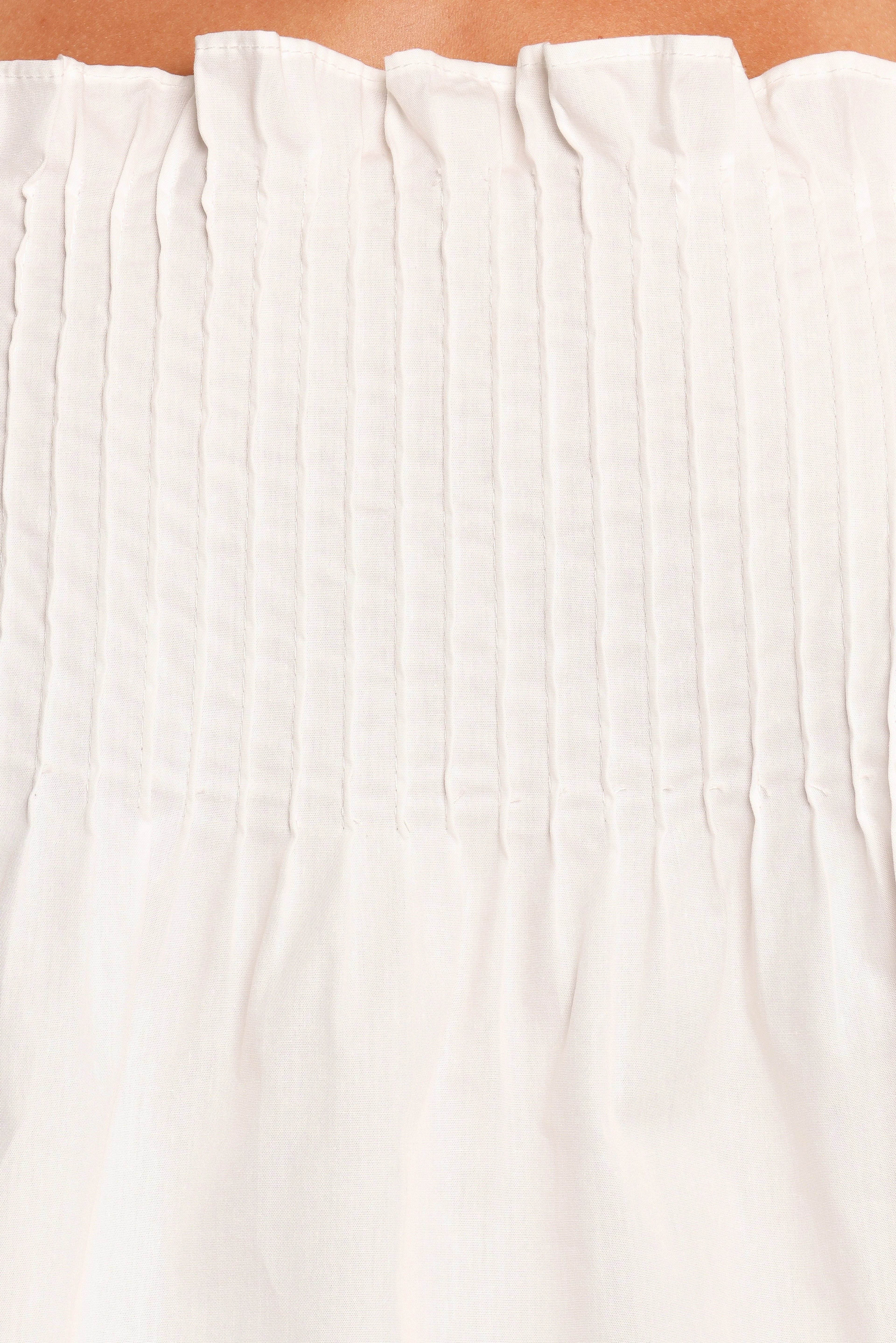 Carson Pleated Top - White