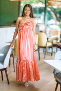 Dance Floor Bound Maxi Dress - Dark Peach
