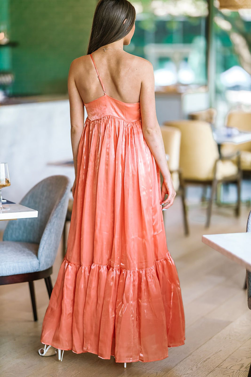 Dance Floor Bound Maxi Dress - Dark Peach