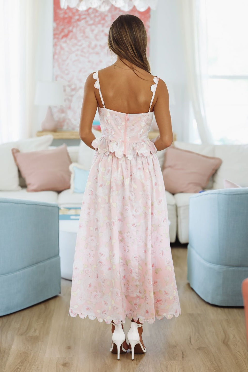 Harbor Breeze Top and Midi Skirt Set - Pink