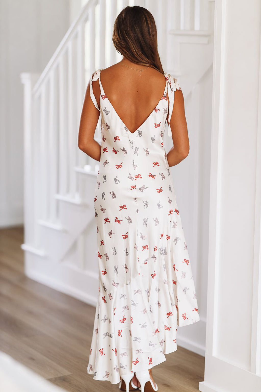 Satin Asymmetric Hem Slip Maxi Dress  - Ivory (FINAL SALE)