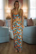 Barefoot Grove Maxi Skirt - Orange and Blue