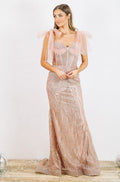 The Golden Hour Evening Gown Dress - Rose Gold