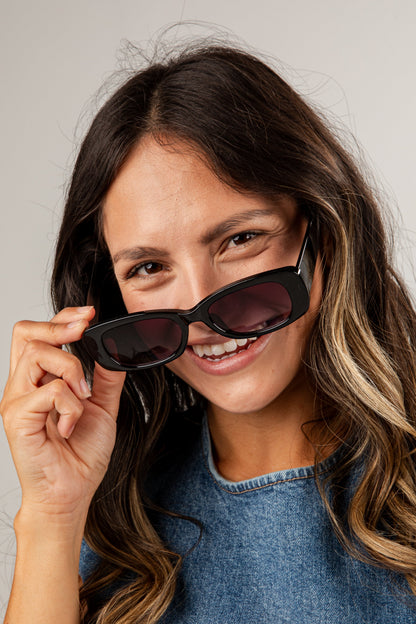 Better Than I Imagined Black Oval Sunglasses