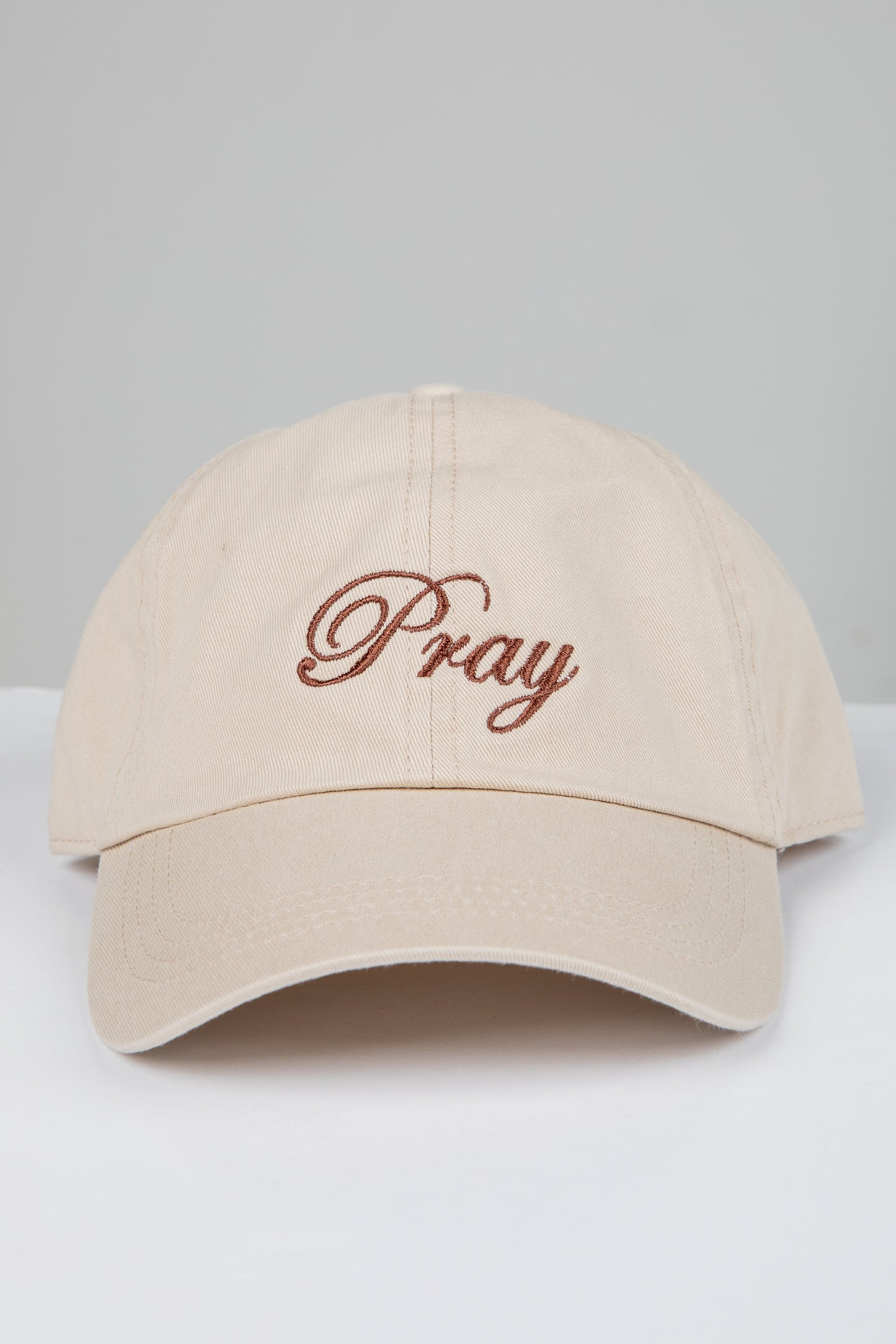 Beige Pray Script Hat