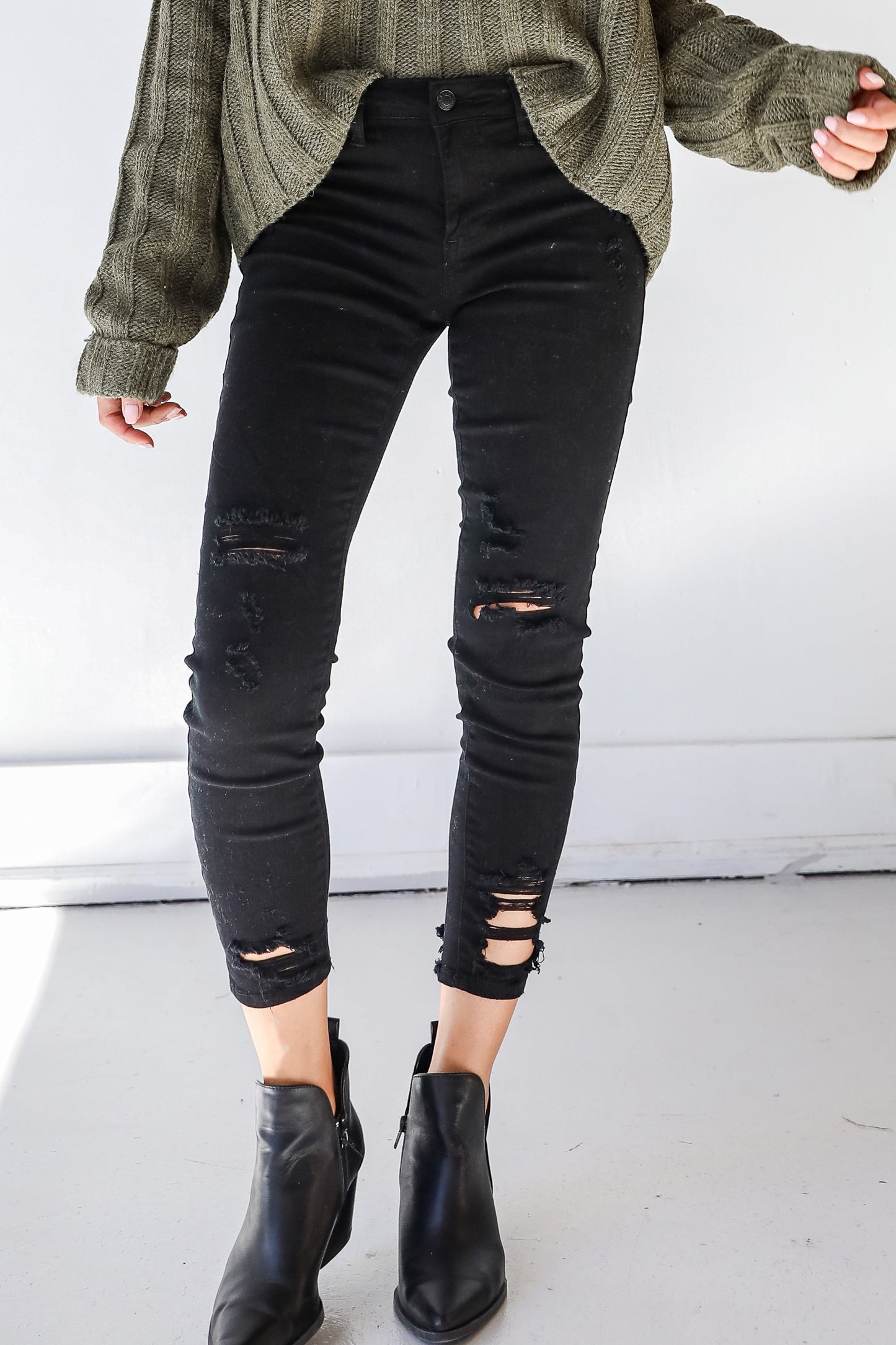 Blake Distressed Black Skinny Jeans