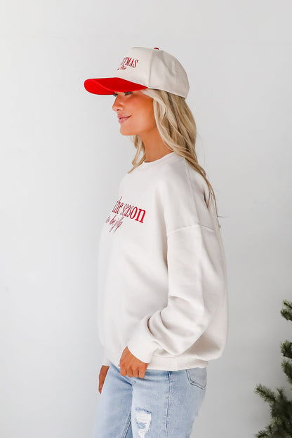 Beige 'Tis The Season To Be Jolly Sweatshirt