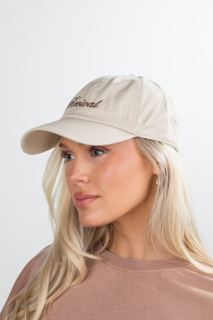 Beige Revival Script Hat