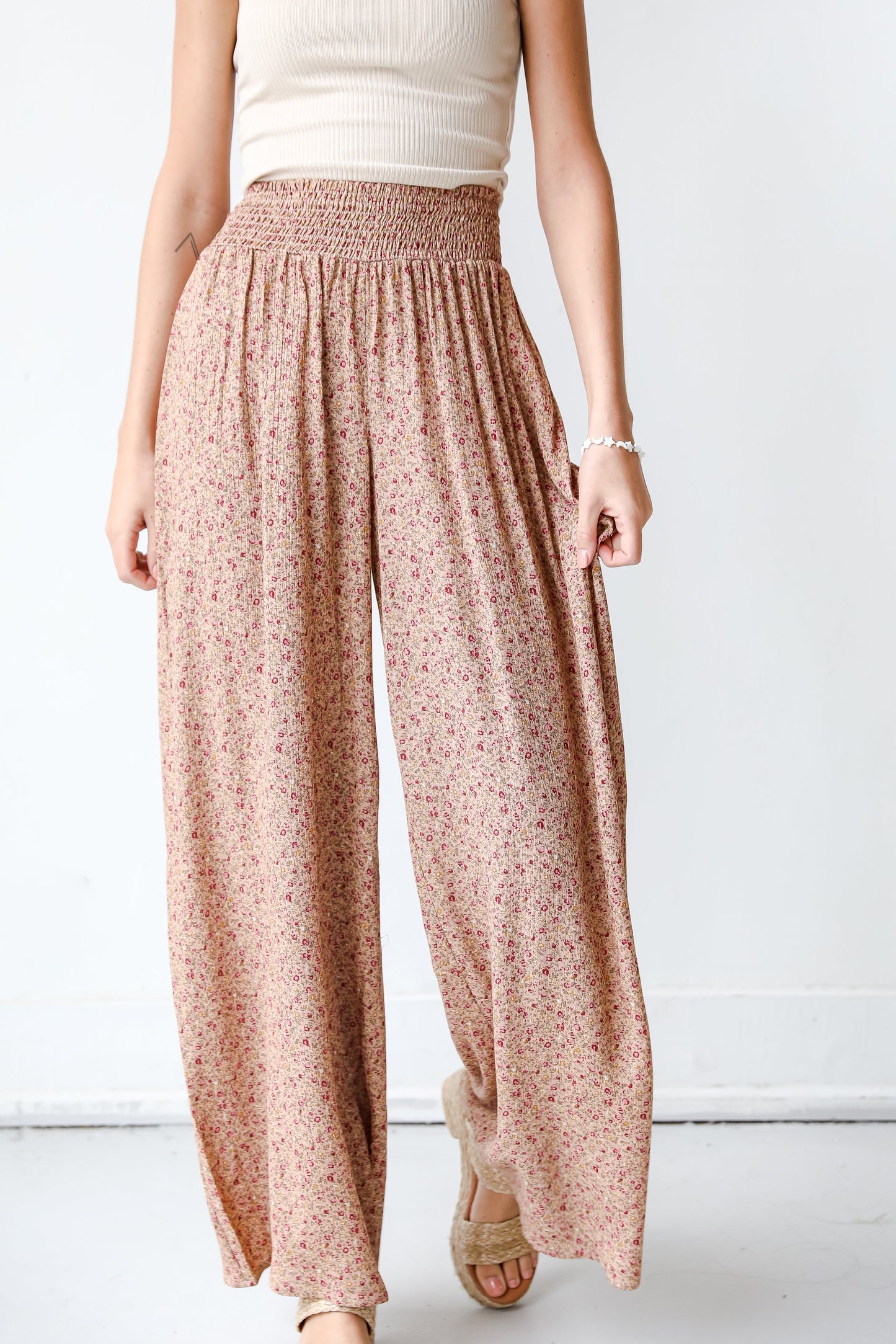 Begin To Bloom Floral Wide Leg Pants