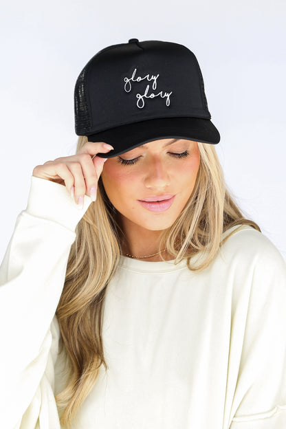 Black Glory Glory Embroidered Trucker Hat